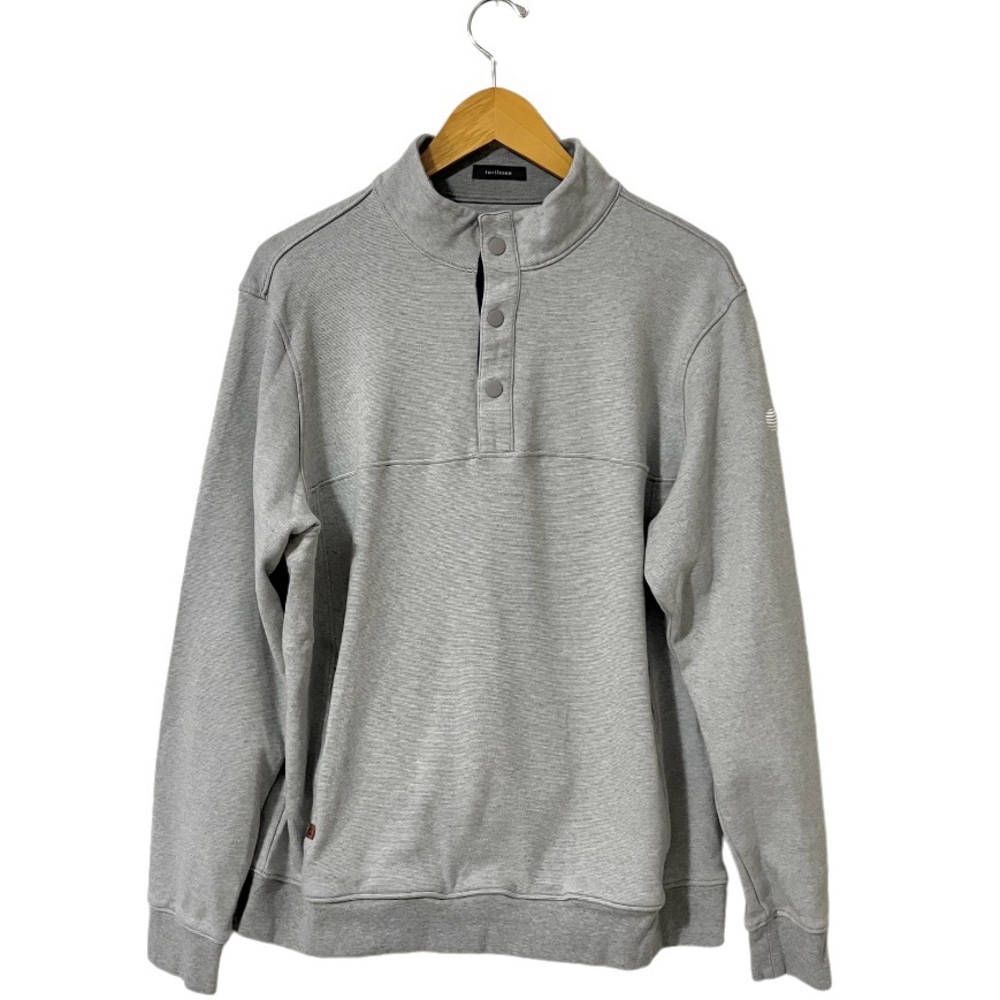 Turtleson Cotton 3 Button Snap Light Grey Pullover